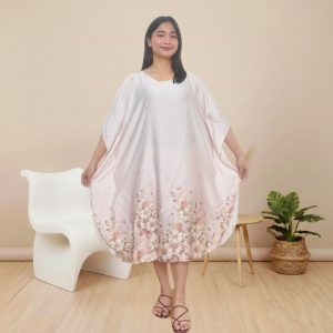 Cynthia Petaline Premium Batwing Longdress Motif Bunga Maxi Dress All Size Fit To XXL - 600929