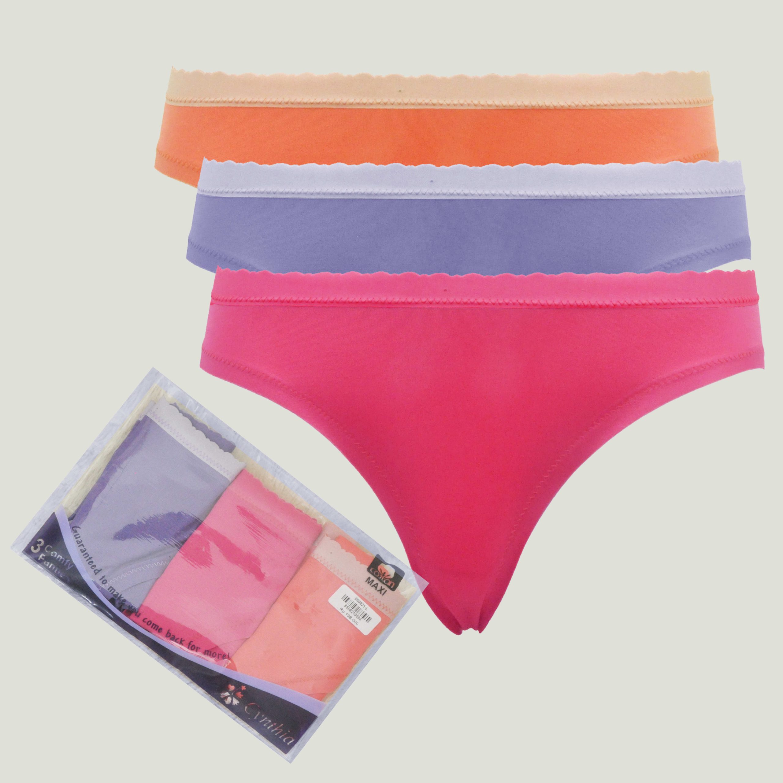 Cynthia Panty Pack Line No Show Mix Warna Bahan Two Way Isi 3pc - 860821