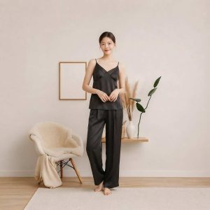 Cynthia Setelan Kulot Wanita - Celana Kulot Highwaist - Setelan Cami Set Wanita - Fit And Flare Full Back Set 600947